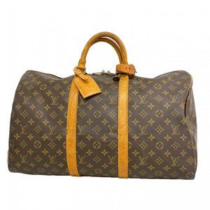 Louis Vuitton Monogram Keepall 50 Boston Bag M41426 Brown Men's and Women's